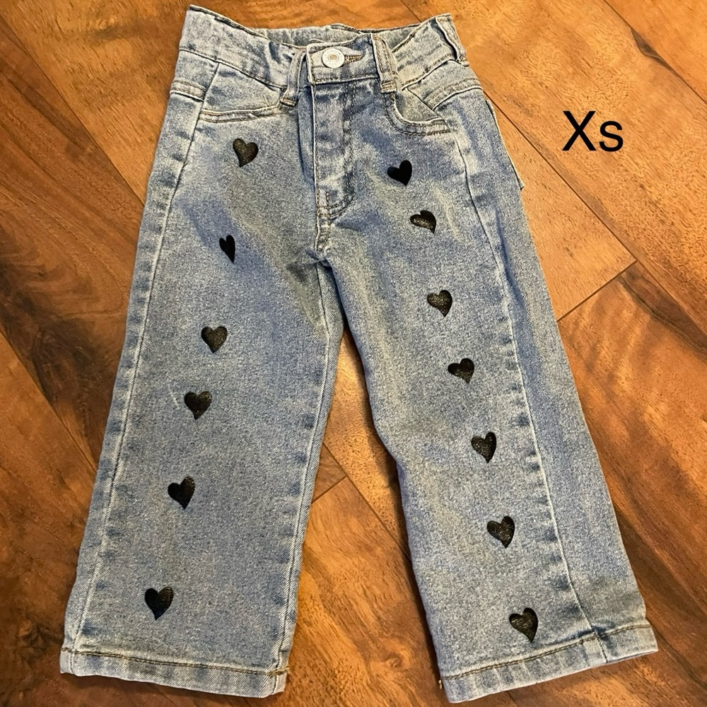 Marie Nicole Heart Patterned Jeans - XS